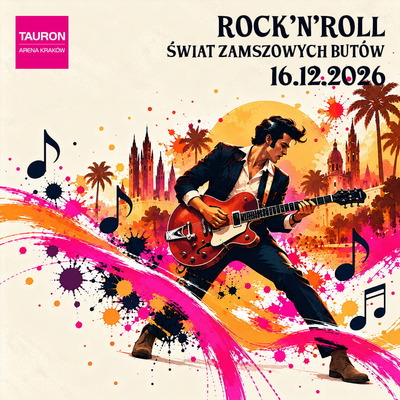 Plakat wydarzenia:  Poznaj Muzykę w Arenie: Rock and Roll  - klasy: I-IV
